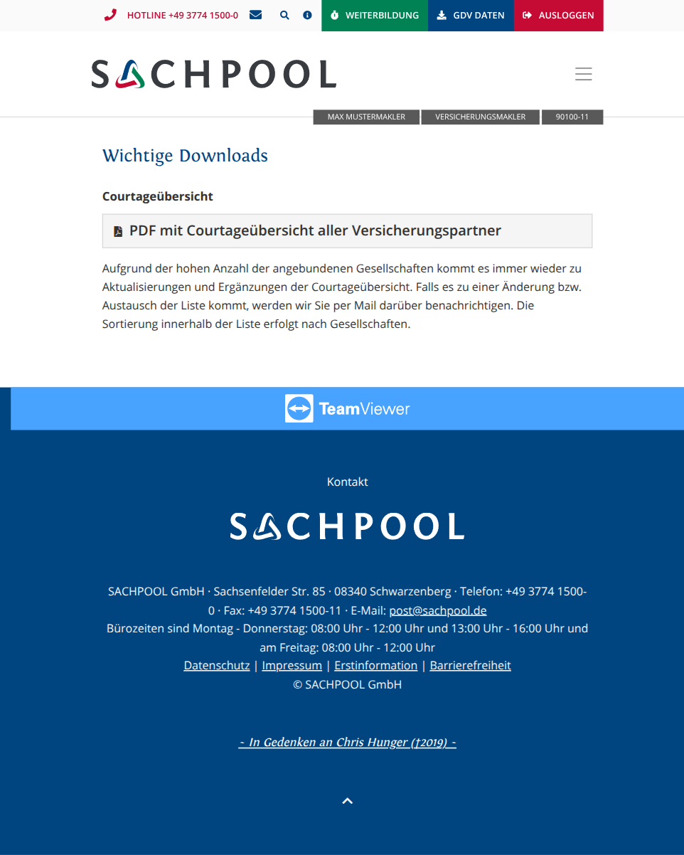 Courtageübersicht: PDF mit Übersicht aller Versicherungspartner